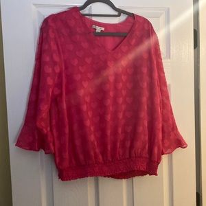Nwt pink heart blouse